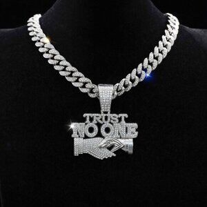 Jewelry fashion creative personality diamond handshake pendant